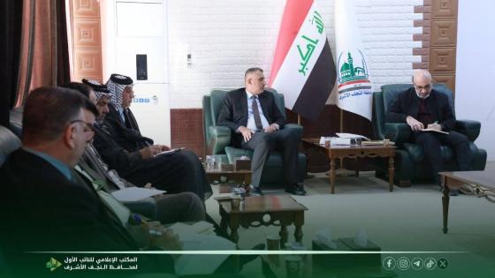 رئيس اللجنة الزراعية العليا في النجف يناقش استعدادات تسويق المحاصيل الزراعية