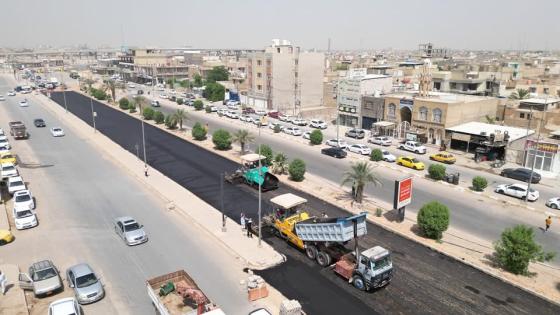 المباشرة بإكساء الشارع الممتد من مجسرات الزهراء “عليها السلام” إلى نفق المختار