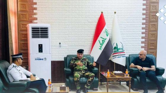 الجزائري يلتقي قائد الشرطة النجف ومدير مرورها لمناقشة الخطة الامنية الخاصة بزيارة الاربعين