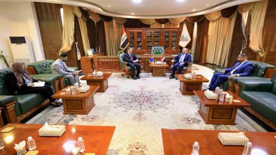 المحافظ يستقبل نائب السفير الإسترالي لدى العراق