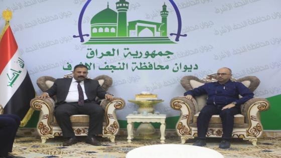 المحافظ يستقبل نقيب المحامين فرع النجف الاشرف والاخير يشيد بدعم الوائلي لاجراءات القضاء على الفساد