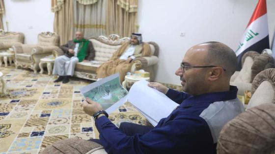 المحافظ يلتقي وفدا من موكب شهداء كربلاء ويطلع على التصاميم الاولية لنصب تذكاري لشهداء انتفاضة صفر