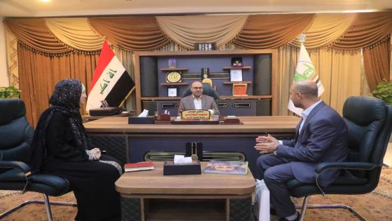 المحافظ يستقبل مسؤولة بعثة الصليب الاحمر في الفرات الاوسط ويناقشان التعاون المشترك لمواجهة مرض الحمى النزفية