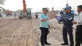 الوائلي يتابع سير العمل في مدخل النجف الشمالي ويوجه بزيادة وتيرة العمل