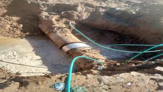 كوادر مركز الصيانة الشمالي تتمكن من صيانة الخط الرئيسي الناقل 600ملم في النداء قرب مجمع النخيل