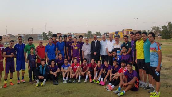 المحافظ يزور نادي الكوفة الرياضي ويشيد بالحركة الرياضية في النجف