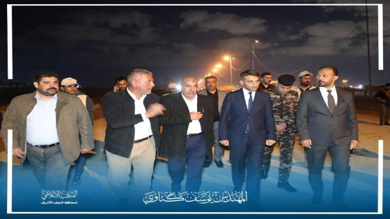 كَناوي يتفقد مشروع طريق آلبو حداري ويوجه بضرورة الإسراع بالاعمال وفق المواصفات العالية