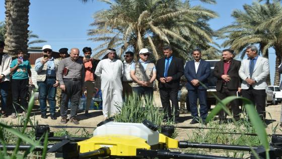 تطبيق تكنولوجيا الدرون في استعمال المدخلات الزراعية في حقول الحنطة بناحية العباسية