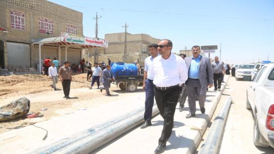 بعد توقف دام لأكثر من خمس سنوات الياسري يتابع اعمال مشروع تاهيل حي الوفاء