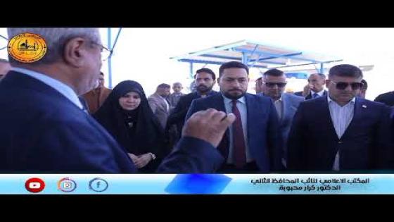 الدكتور كرار محبوبة النائب الثاني لمحافظ النجف يفتتح مشروع الماء الجديد في ناحية الحرية في منطقة الحمام