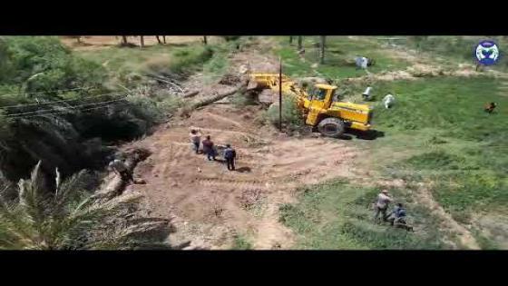 الموارد المائية تواصل اعمالها برفع التجاوزات عن محرمات الانهر في قضاء المشخاب.