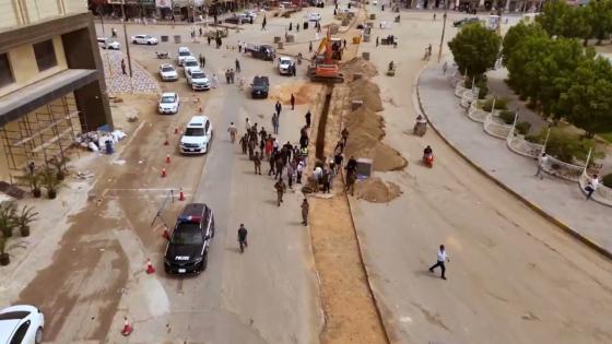 المحافظ يتفقد الاعمال في مشروع تأهيل شارع المدينة في النجف الاشرف