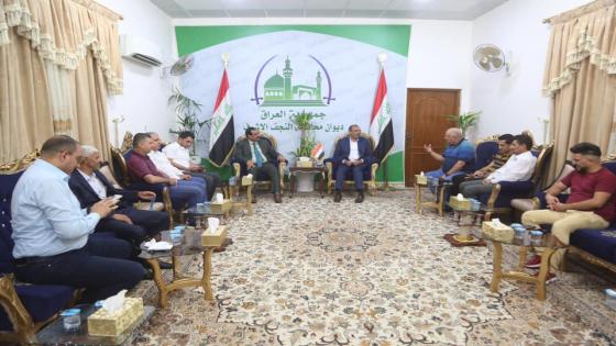 المحافظ يستقبل وفد نادي اربيل ويؤكد النجف لجميع العراقيين وهي مدينة حب واخوة وسلام