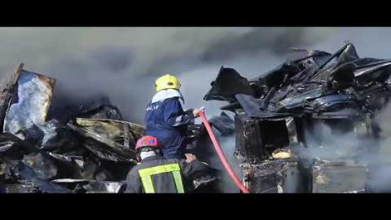 محافظ النجف الاشرف المهندس يوسف كناوي من موقع حادث الحريق في حي عدن