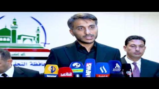 جانب من استقبال محافظ النجف الاشرف المهندس يوسف مكي كناوي لوزير الكهرباء للتباحث بشأن حصة المحافظة من الكهرباء خلال زيارة الاربعين