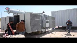 فرع توزيع كهرباء النجف الأشرف تواصل أعمال نصب وتسليك متنقلة قرية الغدير حجم (16 MVA)لفك إختناقات الشبكة الكهربائية.