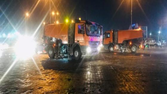 بلدية النجف الاشرف تنفذ حملة ليلية كبرى لشارع الحزام الاخضر