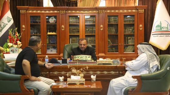 بعد لقائه بعدد من تجار علوة المخضر المحافظ يوجه الجهات المسؤولة بادخال بعض المحاصيل الزراعية وفق الضوابط وعدم تاخيرها بالسيطرات