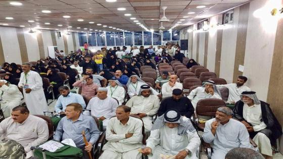 قافلة ذوو شهداء الحشد الشعبي يغادرون النجف لاداء مناسك الحج لهذا العام