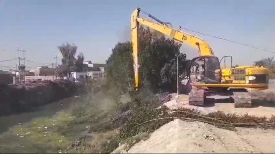 الموارد المائية تواصل اعمال التطهيرات للانهر في المحافظة.