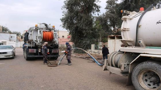 مديرية المجاري: تواصل اعمال تنظيف وتسليك الخطوط المطرية في قضاء الكوفة المقدسة