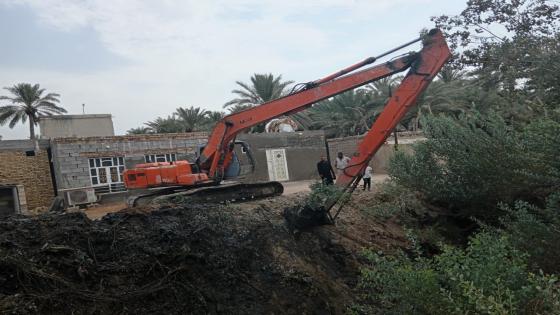 الموارد المائية تواصل اعمال التطهيرات للانهر في المحافظة.