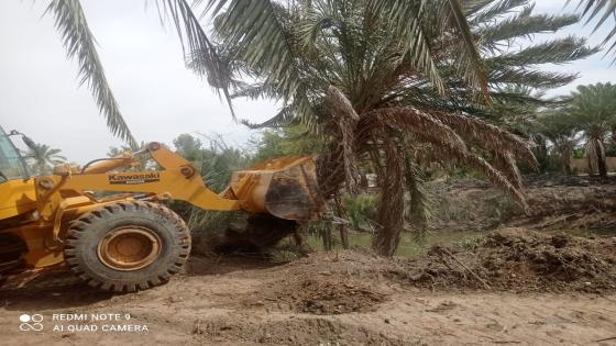 الموارد المائية تواصل اعمال ازالة التجاوزات وفتح طرق المراقبة لمحرمات الأنهر في المحافظة.