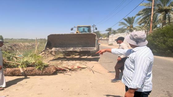 الموارد المائية تواصل أعمال رفع التجاوزات من على محرمات الانهر في المحافظة.