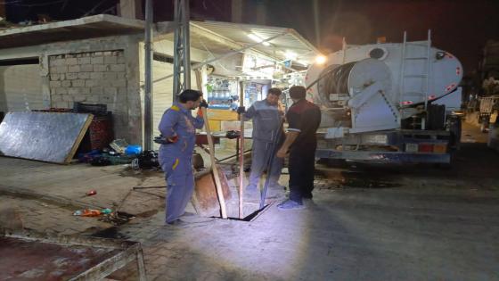 مديرية المجاري تواصل حملة تنظيف وادامة للشبكة الثقيلة والمطرية في حي الجديدة