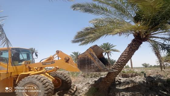 الموارد المائية تواصل اعمال ازالة التجاوزات من على محرمات الانهر في المحافظة