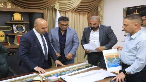 محافظ النجف الأشرف يناقش التصاميم النهائية لمتنزه النجف الكبير .