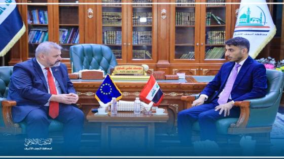 المحافظ يستقبل سفير الاتحاد الاوربي لدى العراق ويناقشان التعاون المشترك