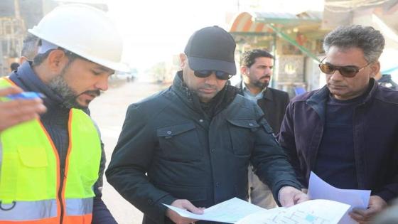 المحافظ: يتابع اعمال البنى التحتية والمشاريع في حي الميلاد بالنجف الاشرف