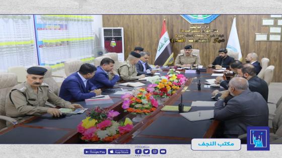 مدير مكتب انتخابات النجف يشارك في اجتماع اللجنة الامنية الفرعية للانتخابات