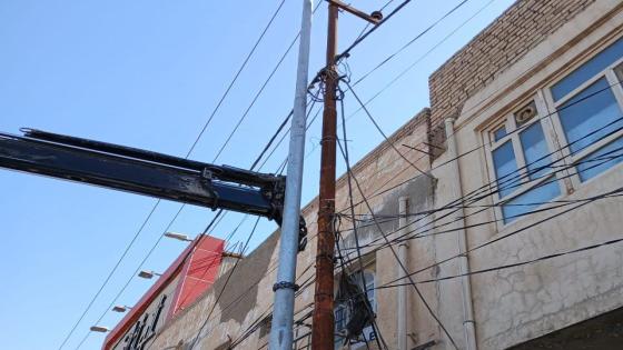 ملاكات فرع توزيع كهرباء النجف الأشرف مستمرة بأعمال فك إختناقات الشبكة الكهربائية