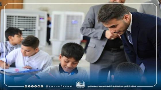 المحافظ يتابع سير الإمتحانات الوزارية لصف السادس الابتدائي