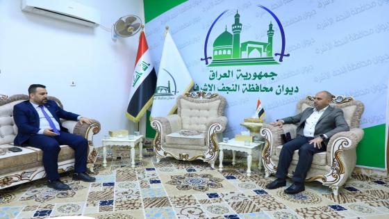 الوائلي: يناقش سبل الإرتقاء بمطار النجف خلال لقائه مع مدير المطار