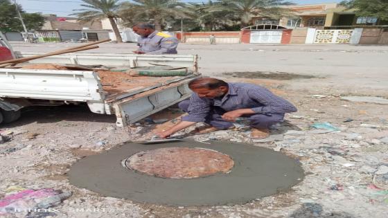 مديرية المجاري تواصل صيانة وتأهيل أغطية المنهولات لشبكات مياه الصرف الصحي