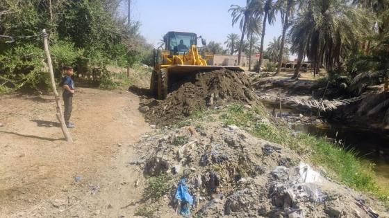 الموارد المائية: تواصل اعمال رفع التجاوزات وفتح طرق المراقبة للانهر في محافظة النجف الاشرف