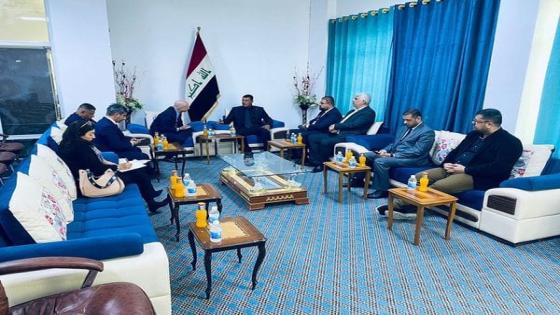 النائب الثاني لمحافظ النجف الاشرف يستقبل نائب ممثل الامين الخاص للامين العام للامم المتحدة