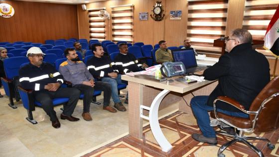 مصفى النجف: كادر الفحص الهندسي أكمل التدريب على إستخدام أحدث أجهزت الفحص بالموجات فوق الصوتية ( UT )